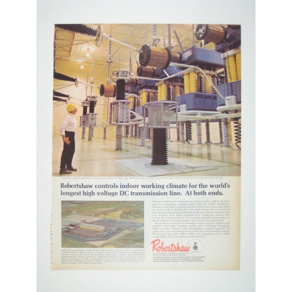1971 Robertshaw High Voltage DC Transmission Line Indoor Climate Control Ad